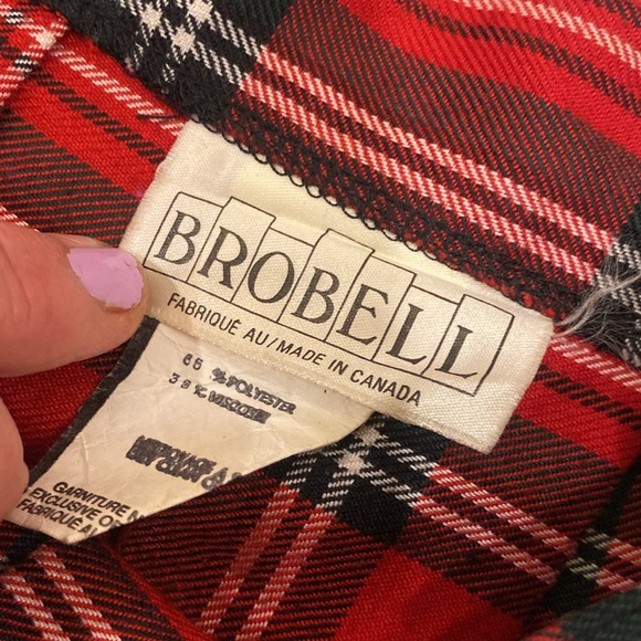 Robell Vintage Red Tartan pleated knee length Skirt Size Large a Vintage Size 18 - Picture 3 of 15